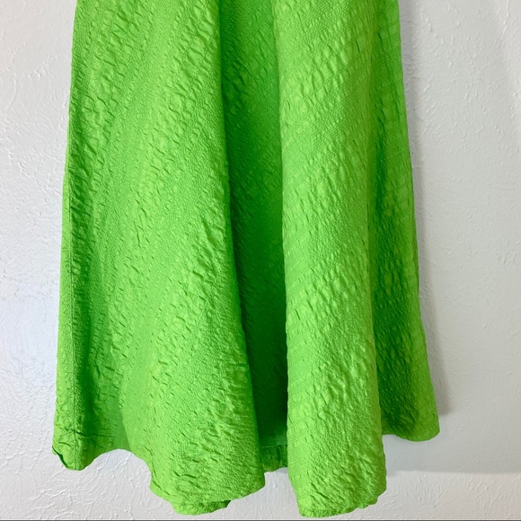 J CREW Green Halter Dress Cotton Sun Dress Size 4 Fit & Flare vacation wedding - Picture 4 of 9